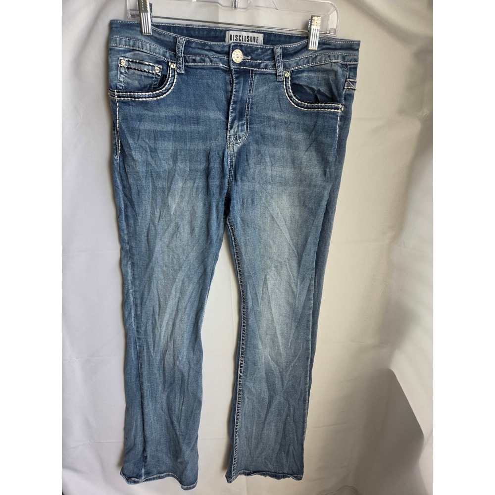 Disclosure Jeans Womens Blue Medium Wash Regular Mid Bootcut FAIR